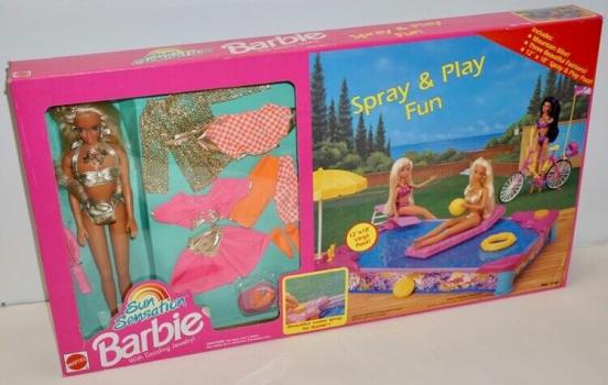 Mattel - Barbie - Sun Sensation - Spray & Play Fun Gift Set - кукла